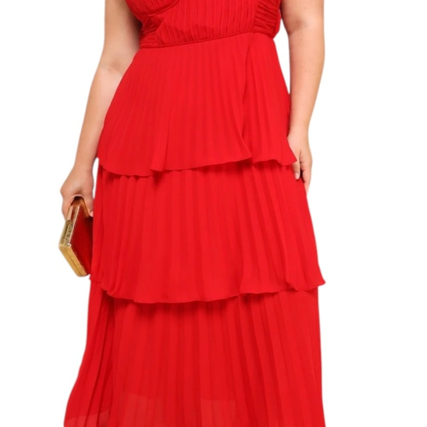 Lulu's Red Ruffled Tiered Midi Sundress