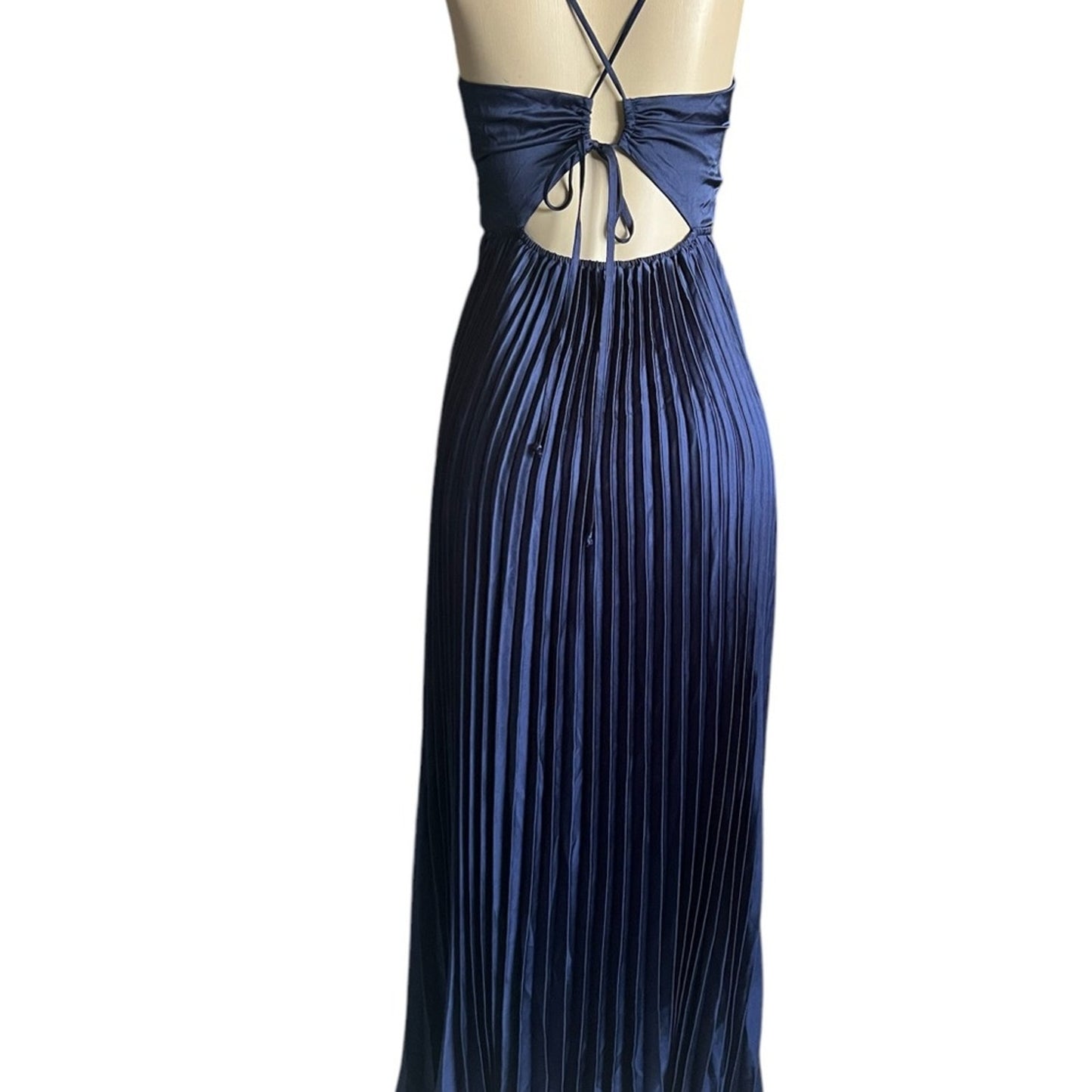 Lulu's Blue Pleated Wrap Gown for Cocktail