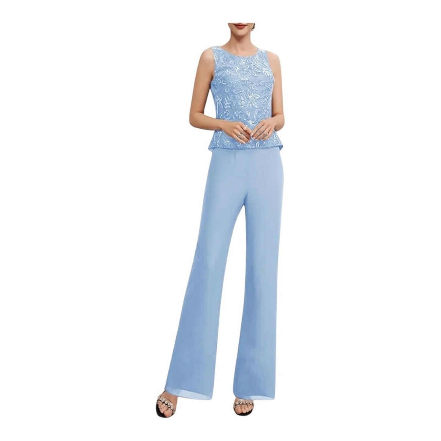 Elegant Light Blue Three-Piece Set