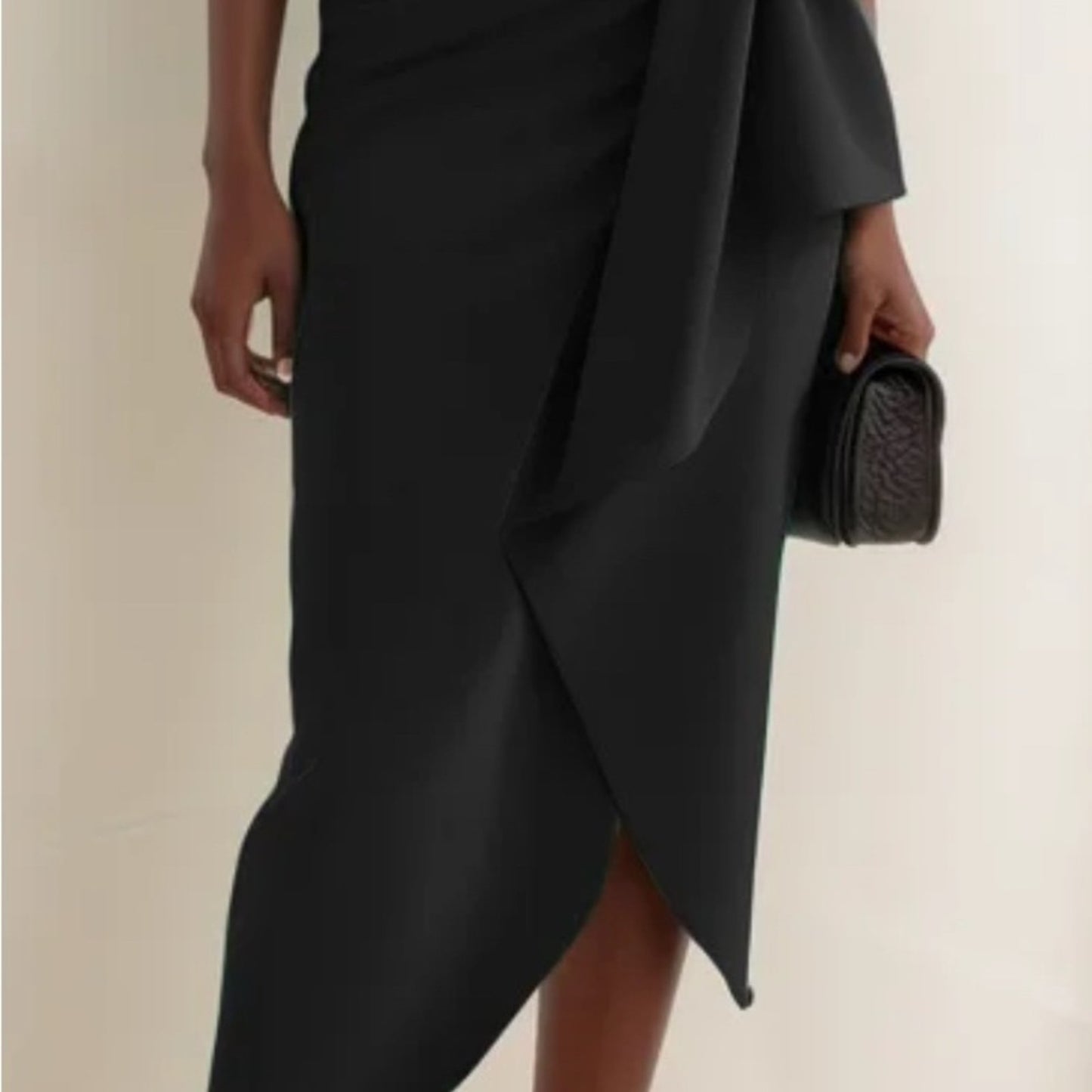 Elegant Black Draped Dress