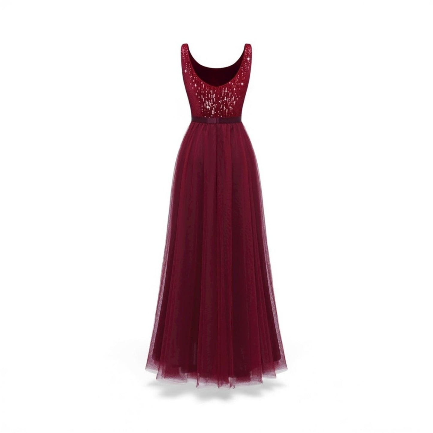 Elegant Burgundy Evening Gown