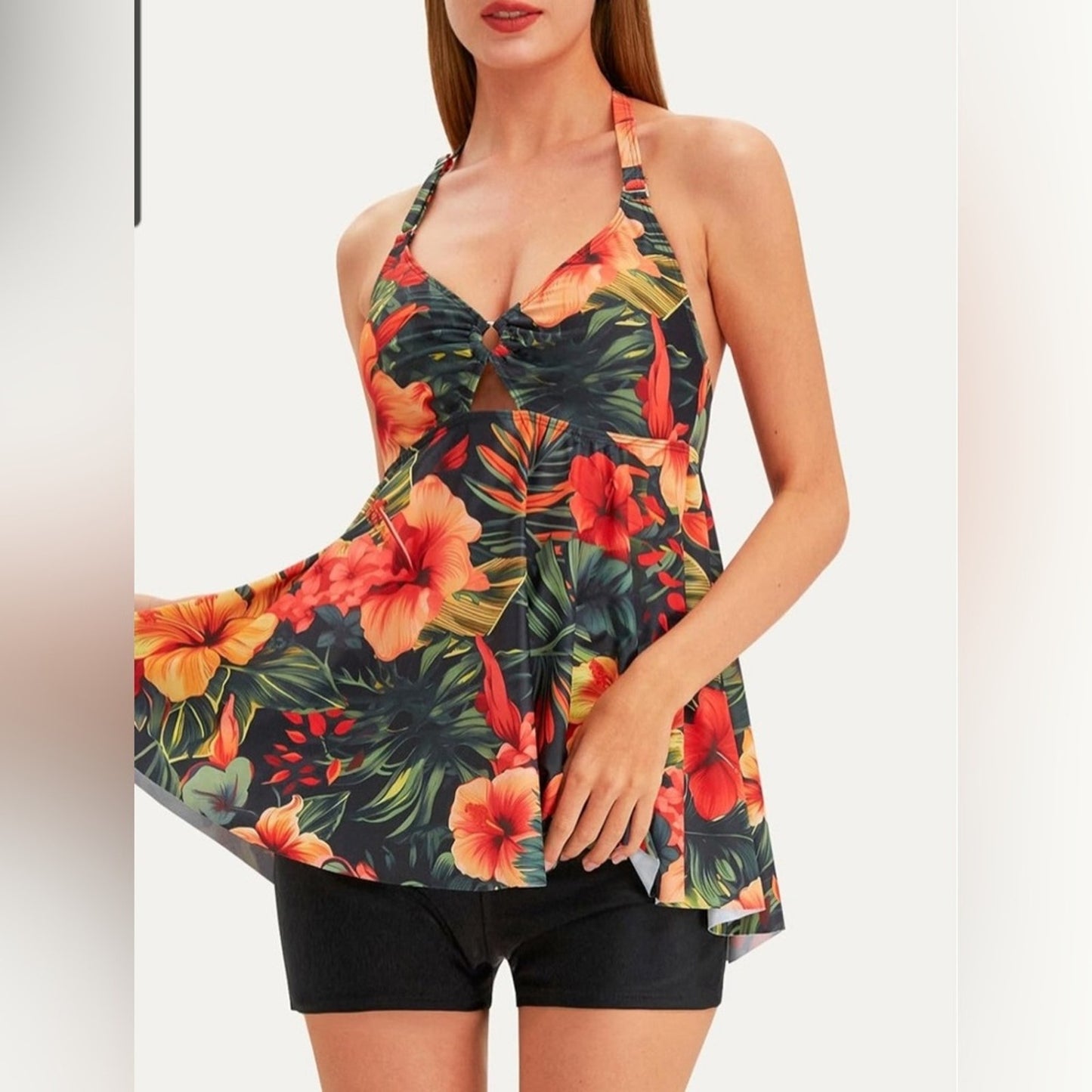 Floral Print Women's Tankini Swimsuit