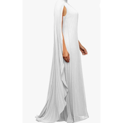 Women's Flowy Pleated Chiffon Maxi Dress