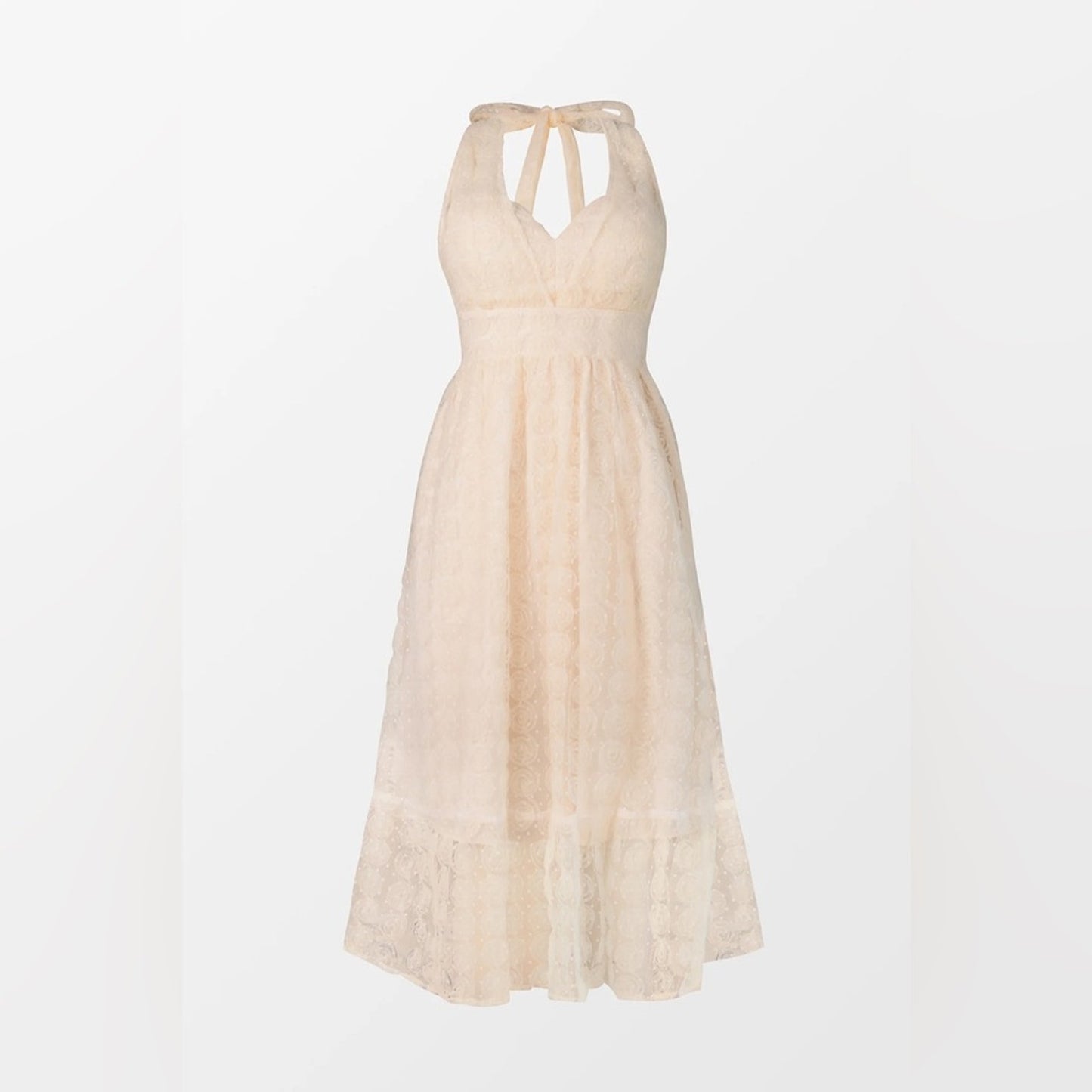 Cupshe Cream Lace Maxi Dress