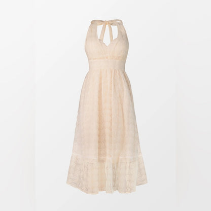 Cupshe Cream Lace Maxi Dress