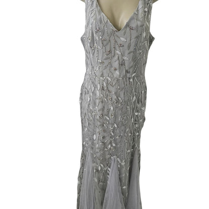 Stunning Gray Maxi Dress with Sequin Details