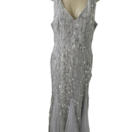 Stunning Gray Maxi Dress with Sequin Details