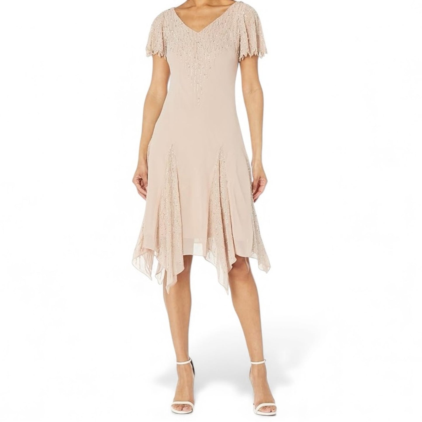 Elegant Blush Beaded Dress