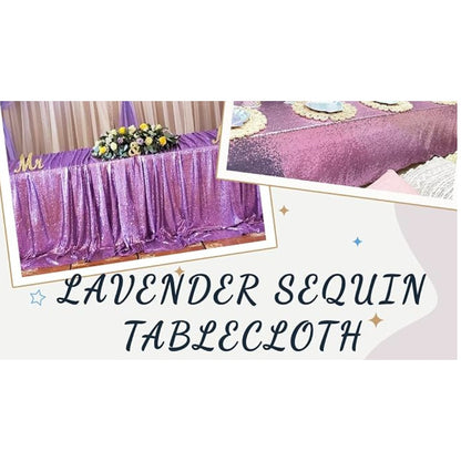 Fanqisi Lavender Sequin Tablecloth 50x102inches