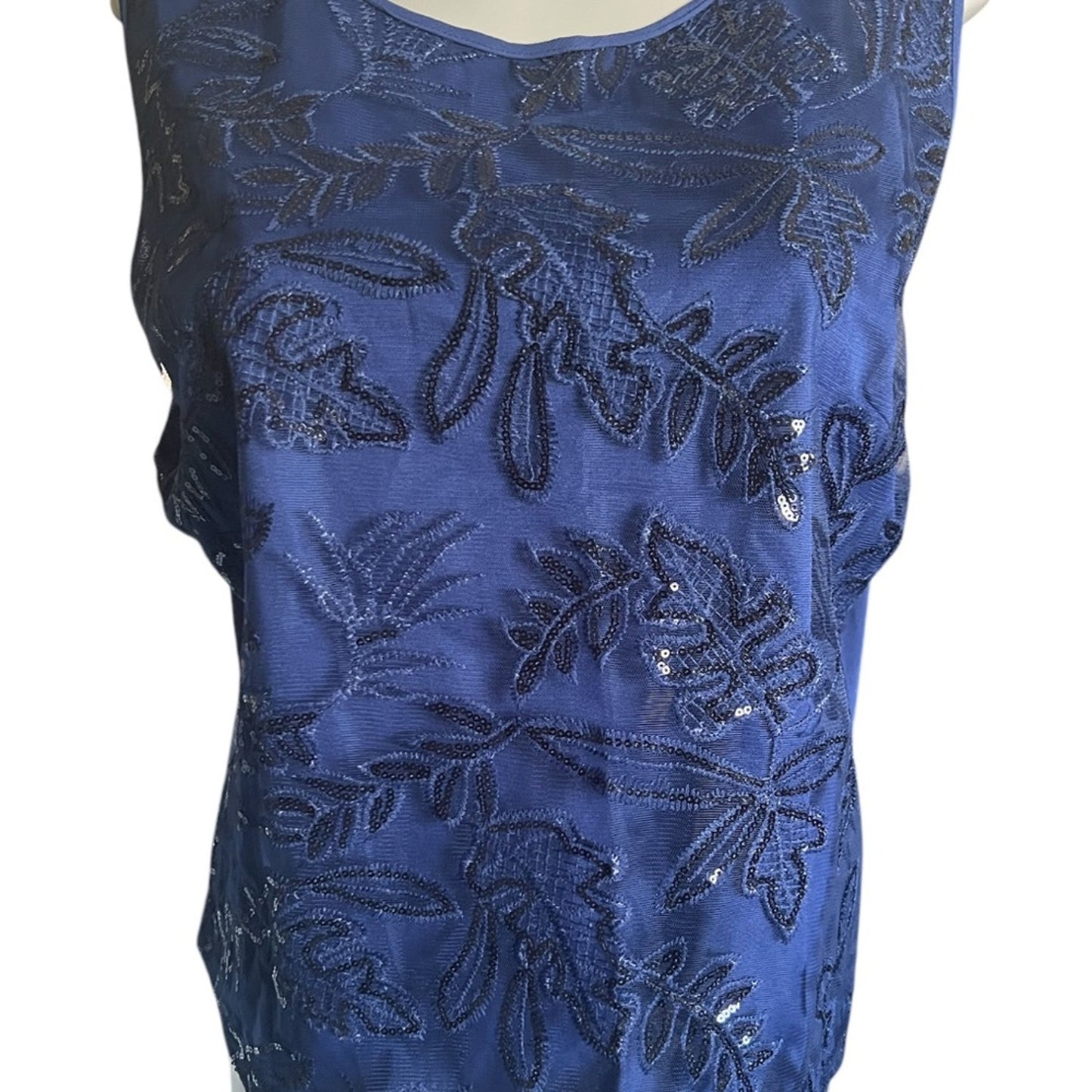 Elegant Navy Blue Sequin Dress and Jacket Set
