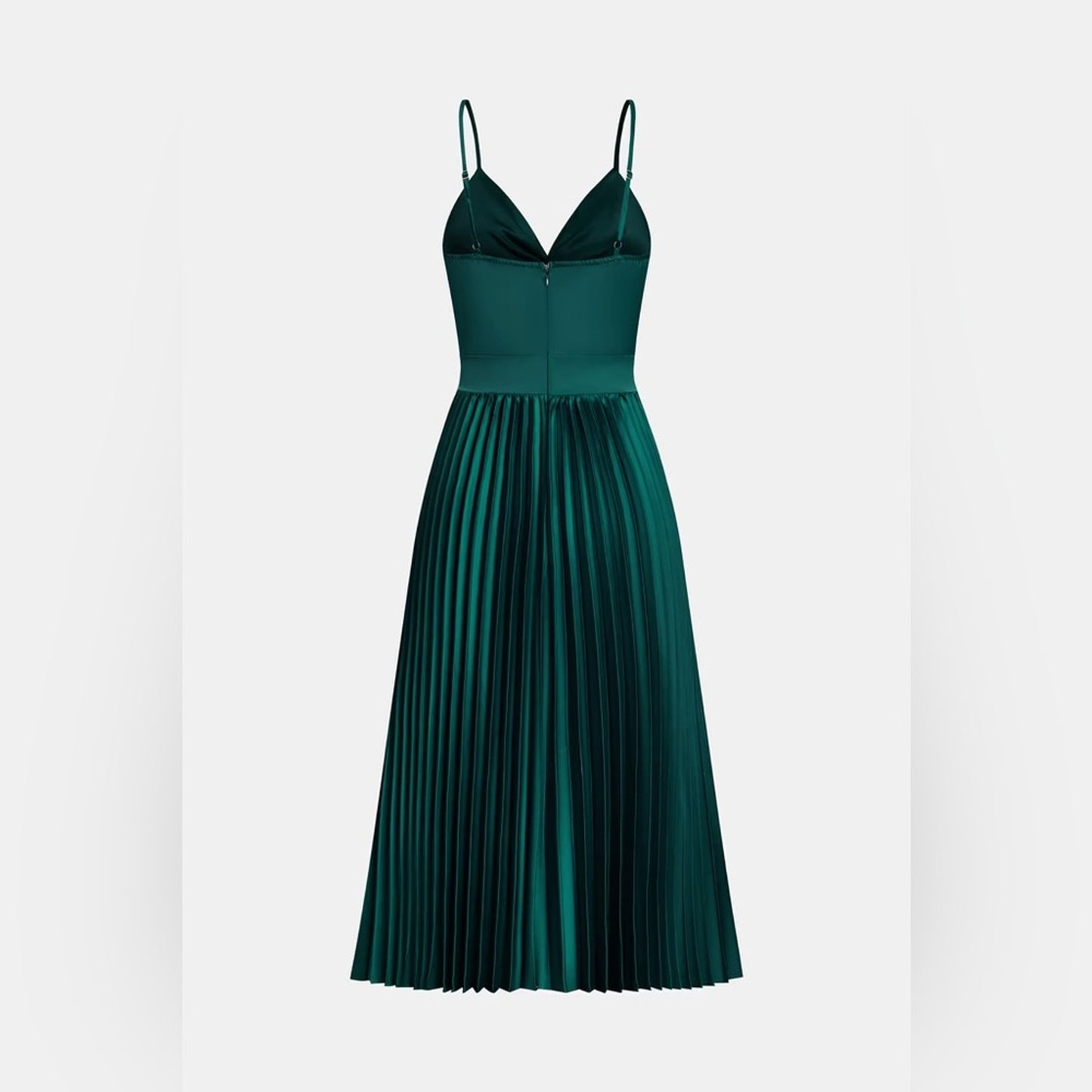 Cupshe Green Pleated Midi Dress