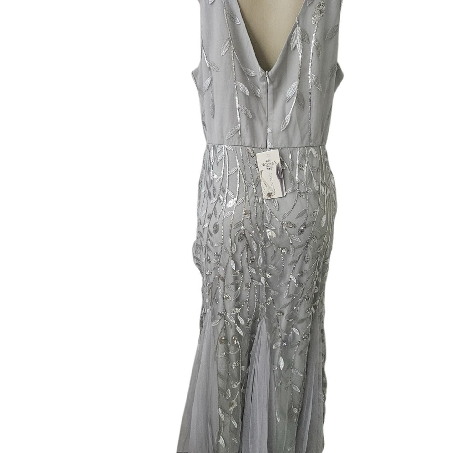 Stunning Gray Maxi Dress with Sequin Details