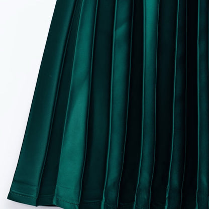 Cupshe Green Pleated Midi Dress