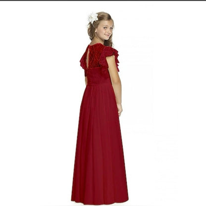 Elegant Red Girls' Dress