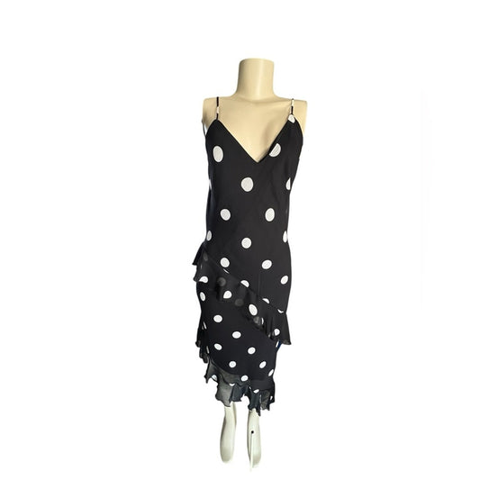 GB Black and White Asymmetrical Slip Dress