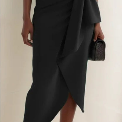 Elegant Black Draped Dress
