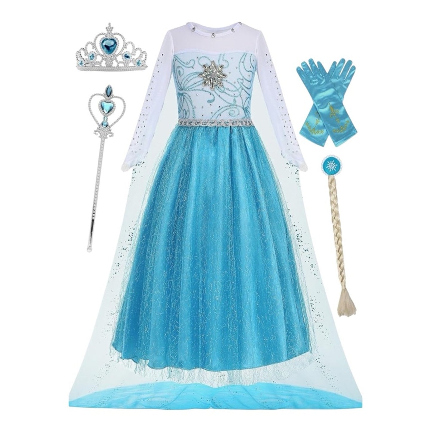 Blue Princess Dress with Accessories