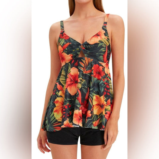 Floral Print Women's Tankini Swimsuit