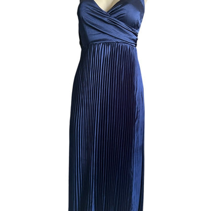 Lulu's Blue Pleated Wrap Gown for Cocktail