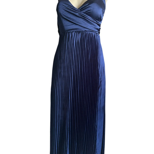 Lulu's Blue Pleated Wrap Gown for Cocktail