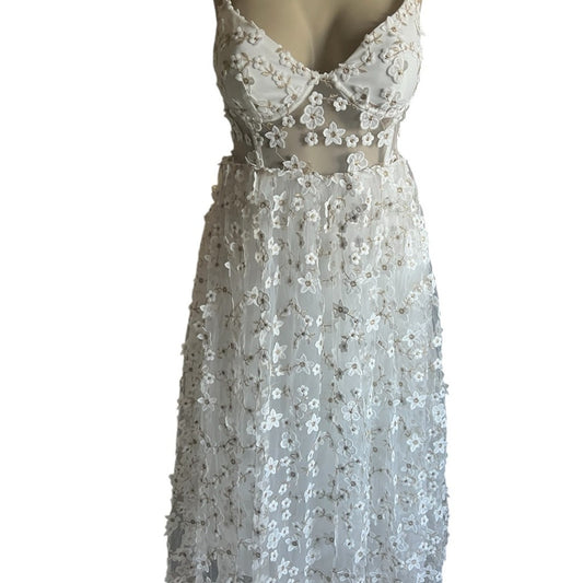 Lulu's Cream Spaghetti Strap Midi Sundress