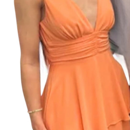 Lulu's Orange Layered Midi Dress