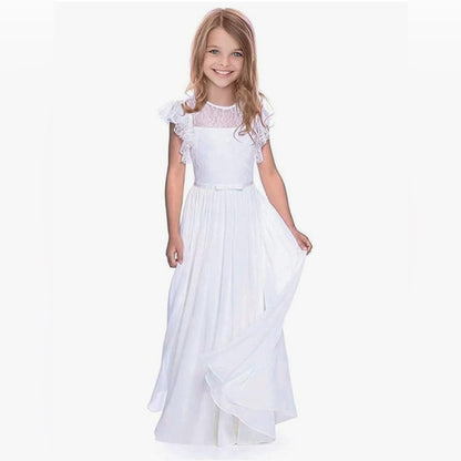 Charming White Dress with Ruffled Sleeves