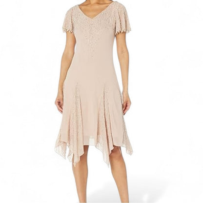 Elegant Blush Beaded Dress