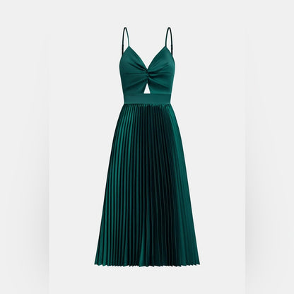 Cupshe Green Pleated Midi Dress