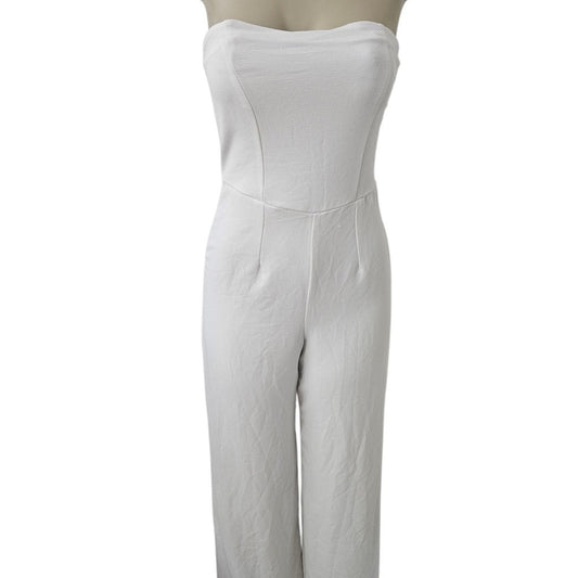 Wild Fable White Strapless Jumpsuit