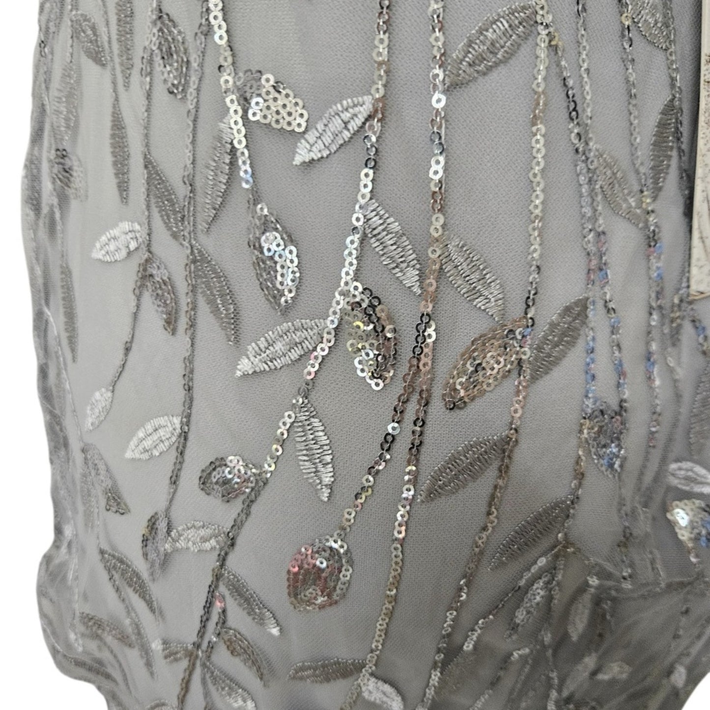 Stunning Gray Maxi Dress with Sequin Details