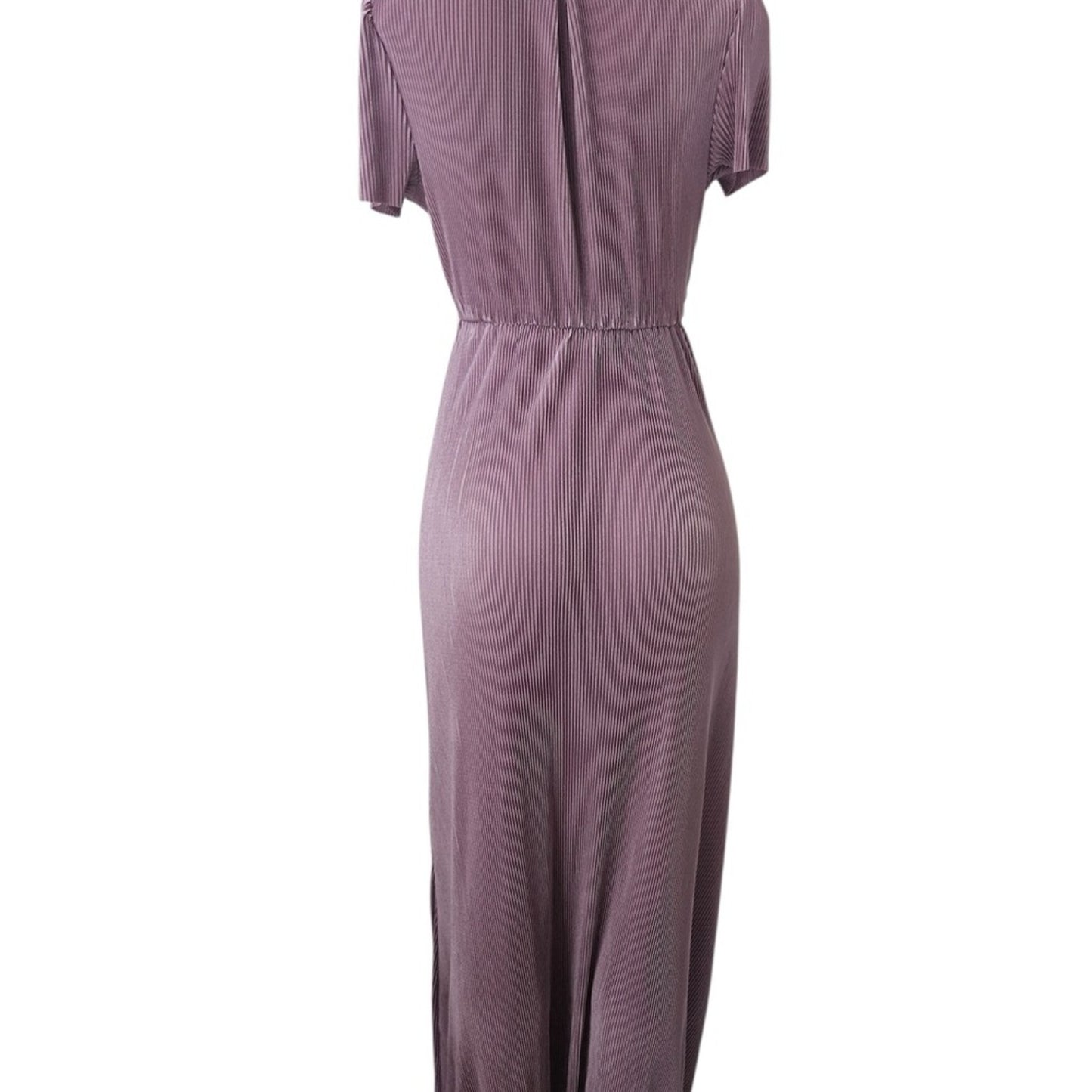 Chic Mauve V-Neck Maxi Dress