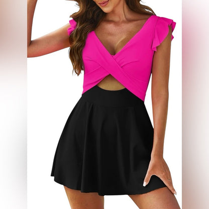 Pink and Black DressSwimsuit