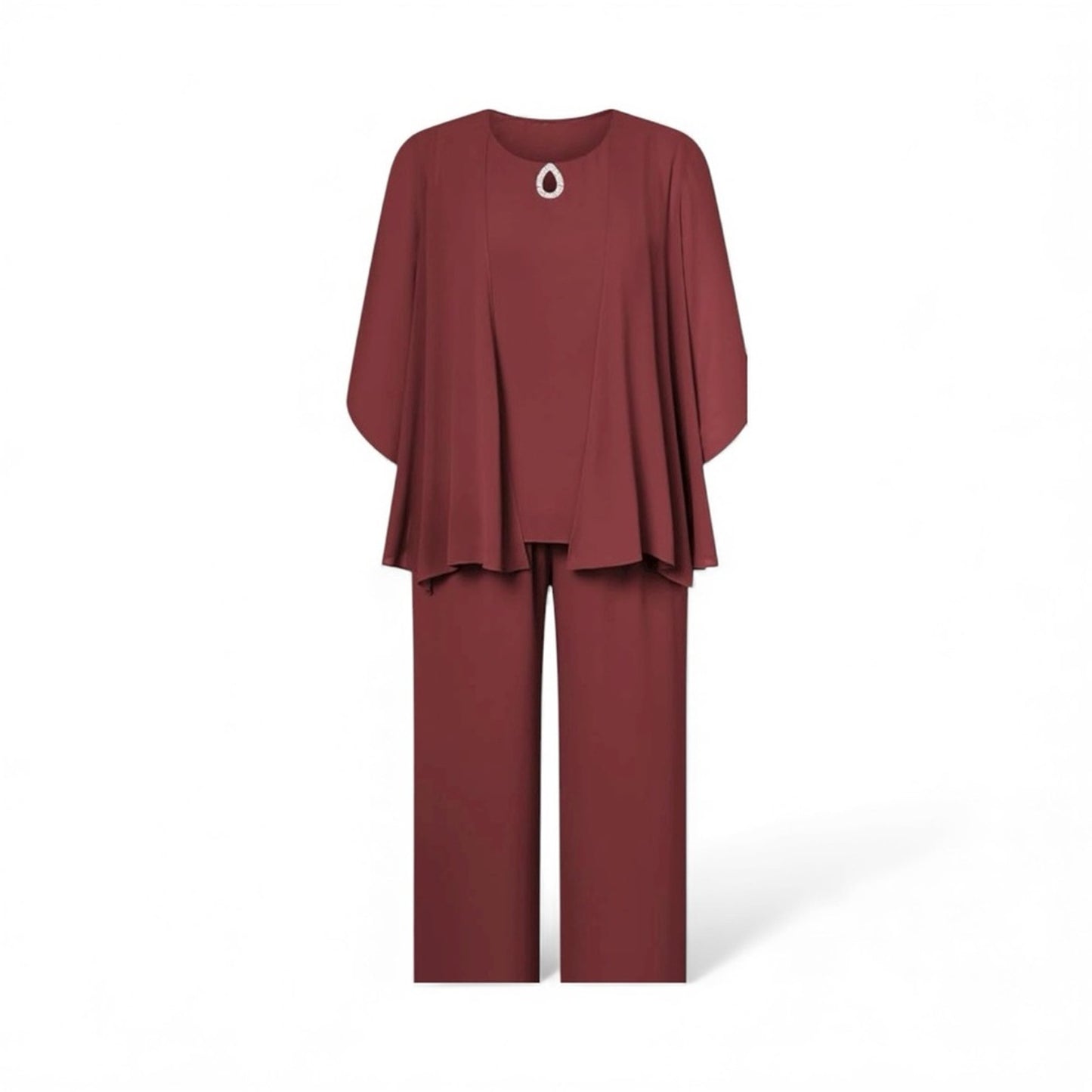 Elegant Burgundy Three-Piece Set