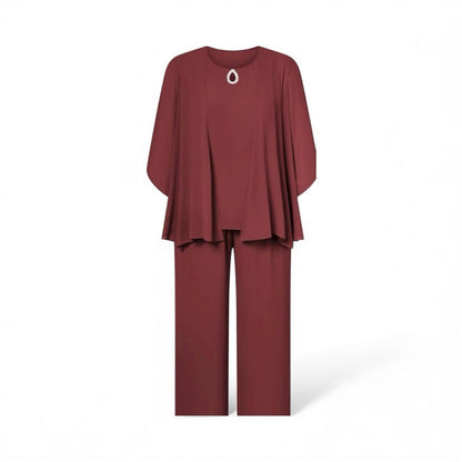 Elegant Burgundy Three-Piece Set