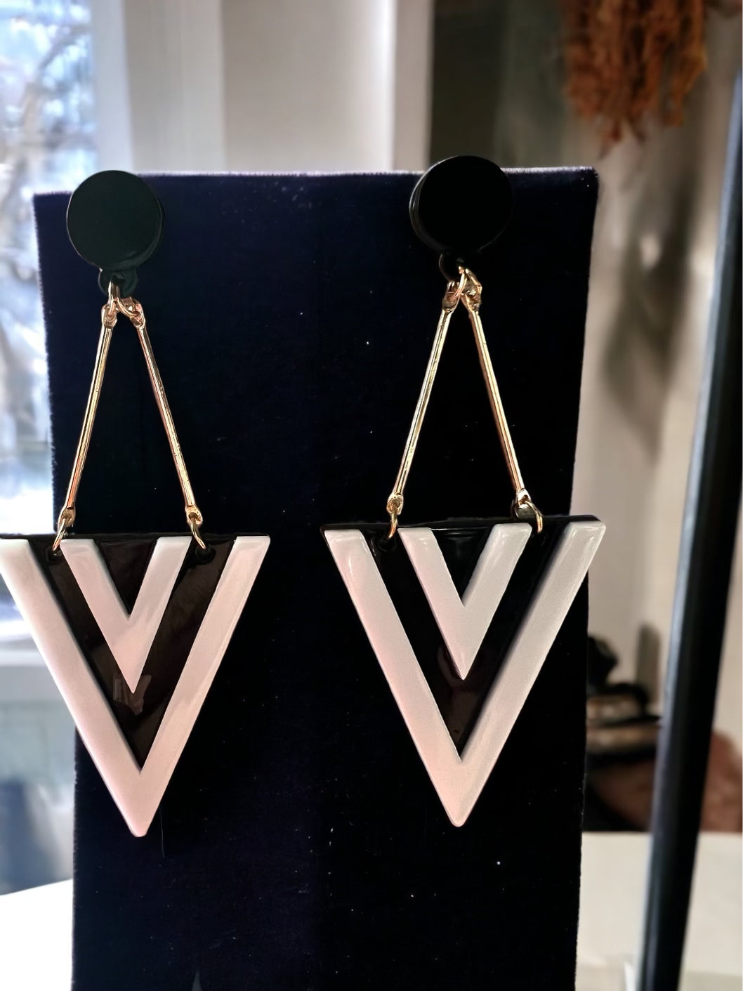 B&W Geometric Earrings