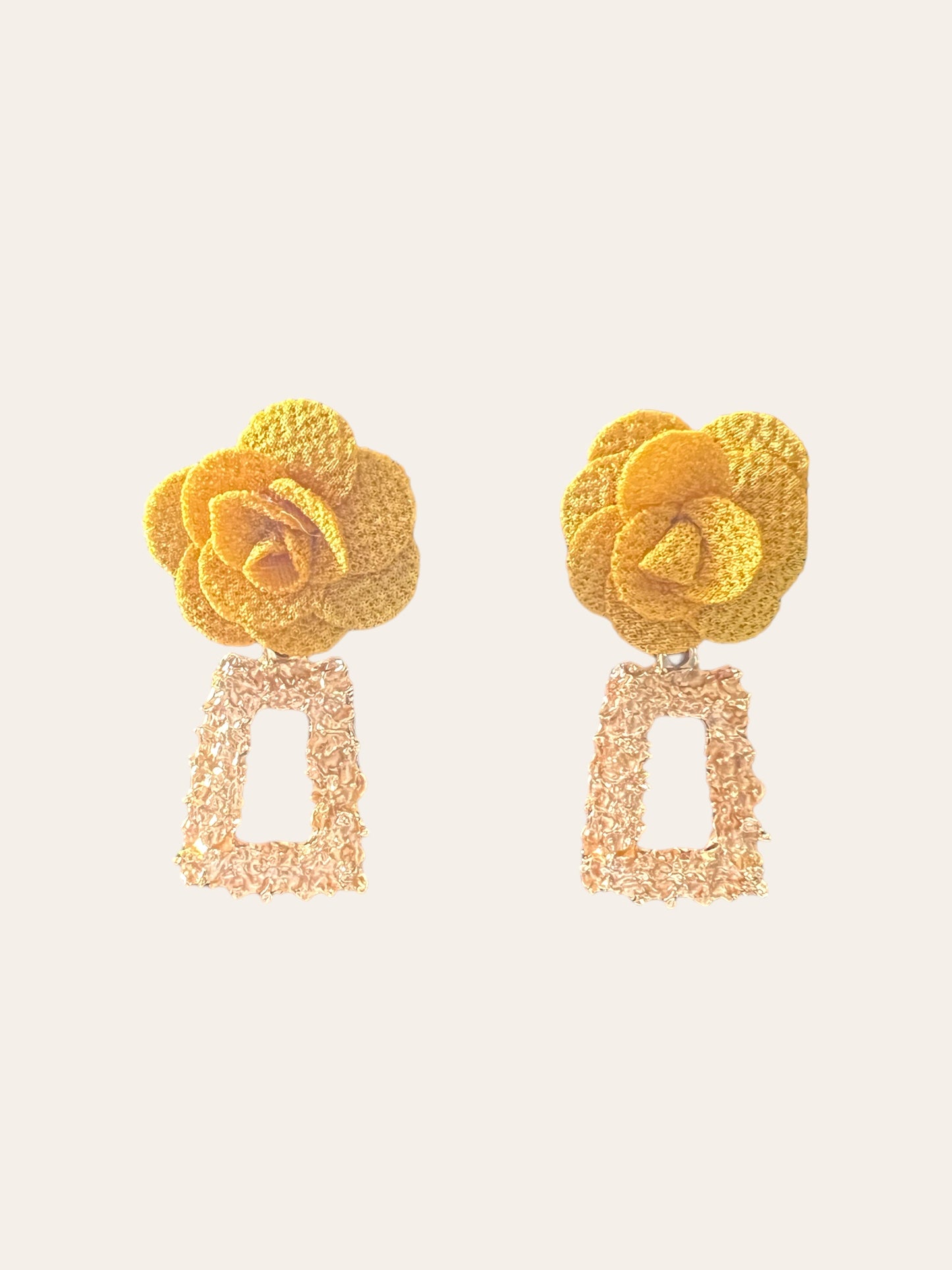 Yellow Rose Earrings