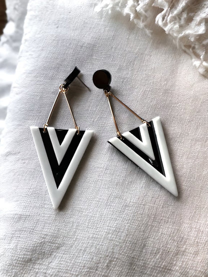 B&W Geometric Earrings