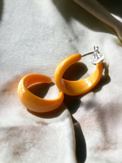 Orange Hoop Earrings