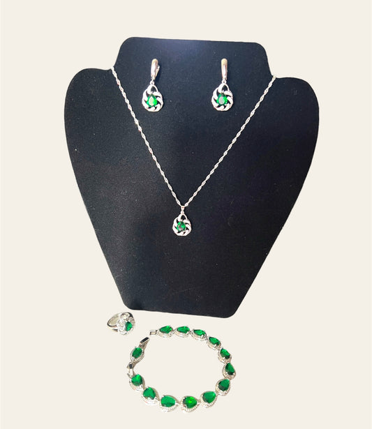 Timeless Emerald Green Set Silver 925