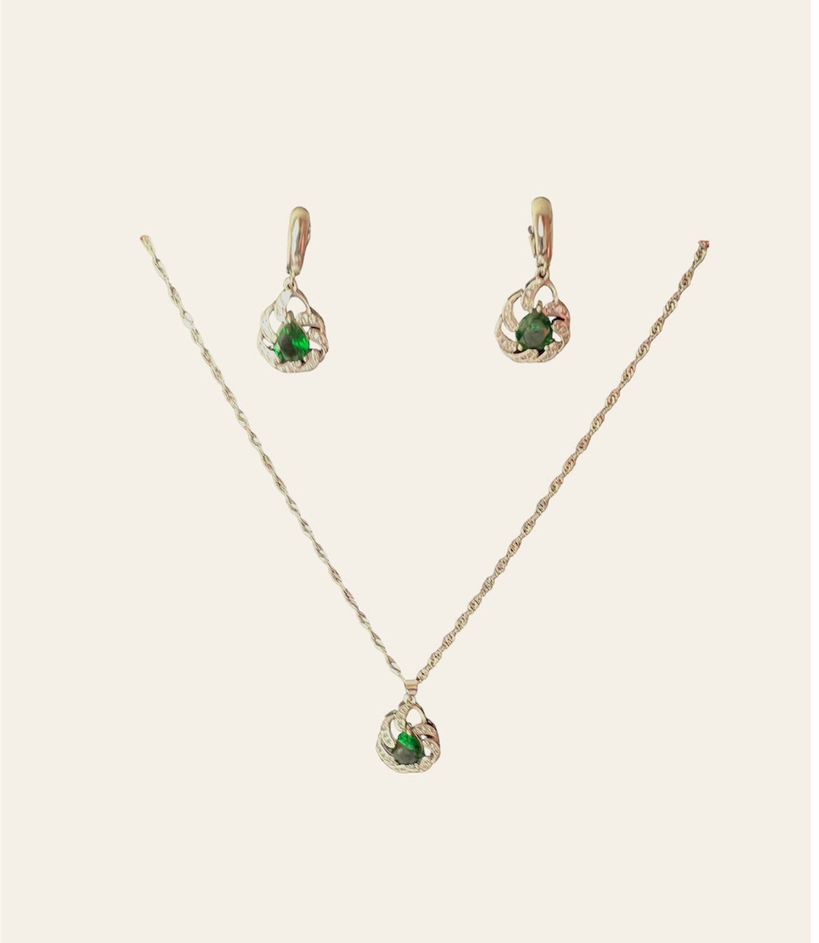 Timeless Emerald Green Set Silver 925